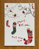 Merry Christmas Singing stocking robins