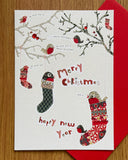 Merry Christmas Singing stocking robins