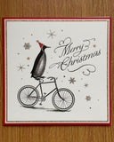 Penguin Bicycle Merry Christmas card