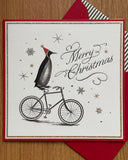 Penguin Bicycle Merry Christmas card
