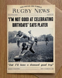 Rugby news Newspaper headline